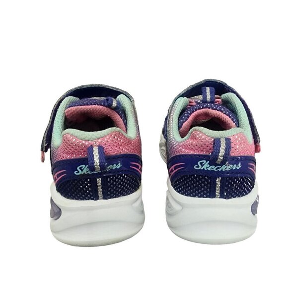 Skechers S-Lights Running Shoes Sneakers Purple Pink Baby Girls Size 7 - Picture 5 of 12